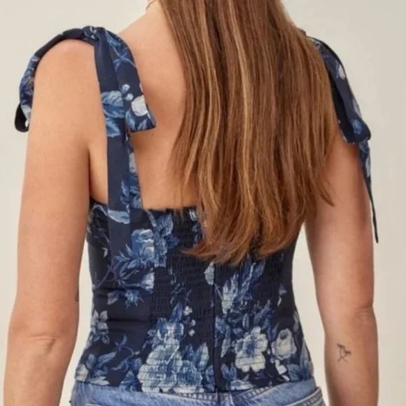 Reformation Navy Floral Camisole - Picture 3 of 5